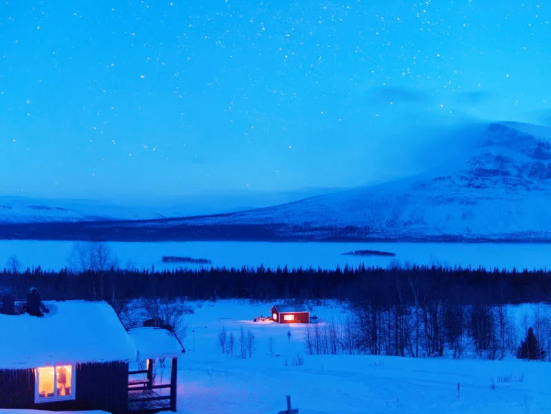 kungsleden hiver nuit tombante aktse