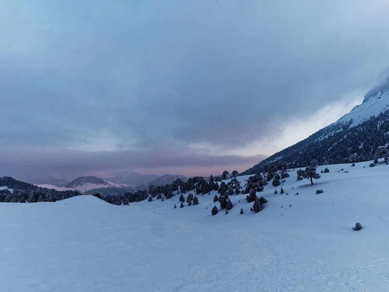 vallée montagnette coucher soleil ski de randonnée nordique vercors vallée montagnette coucher soleil